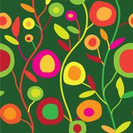 Seamless floral pattern in simple decorative style