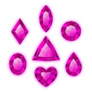 Set of gems isolated on white