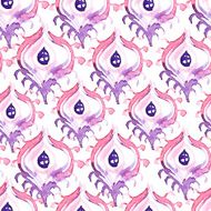 Vector abstract watercolor peacock seamless pattern N2