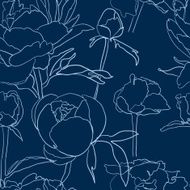 Seamless floral background with peonies N15