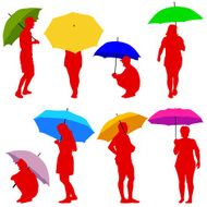 silhouettes man and woman under umbrella N2