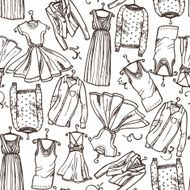 clothing scetches seamless pattern N2