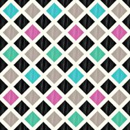 seamless scribble rhombus tiles pattern