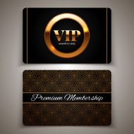 Gold VIP cards premium membership vector illustration