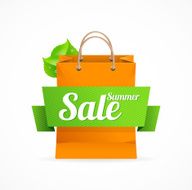 Shopping bag with SALE on ribbon Vector