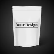 White Blank Foil Food Illustration Isolated On Black Background Product