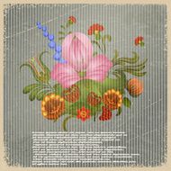 Vintage background with the image of a bouquet flowers