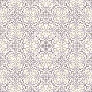purple pattern with flowers and swirls
