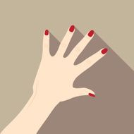Woman&#039;s hand with red nail polish