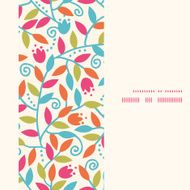 Vector colorful branches vertical frame seamless pattern background