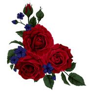 Red roses corner Vector illustration N2