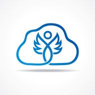 Abstract blue fairy with cloud stock vector
