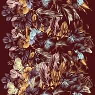 Floral vector seamless background with flowers