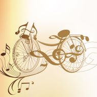 Art bicycle from music notes