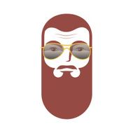 simple contour the face with a beard wearing glasses