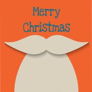 Christmas card with a beard and mustache Santa Claus vector
