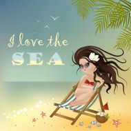 Girl sitting in a deckchair N2