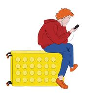 Traveler with phone