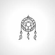 Black line dream catcher vector icon