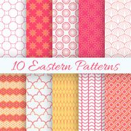 Eastern seamless pattern set Vector illustration for holiday design