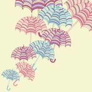 Design ellement with cute umbrellas Vector illustration