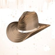 cowboy hat in engraving style