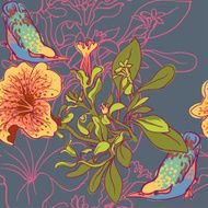 Seamless floral background with petunia N4