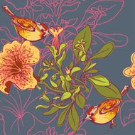 Seamless floral background with petunia N5