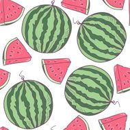 Juicy watermelon seamless pattern in vector N2