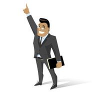 Cartoon man in a business suit with folder
