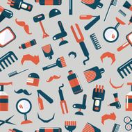 Barber shop seamless pattern N3