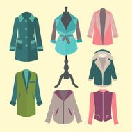 Fashion collection of woman wardrobe