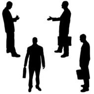 Vector silhouette of a businessman N4