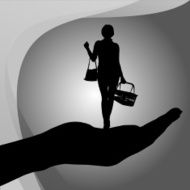 Vector silhouette of a woman N878