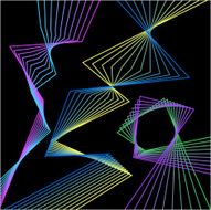 abstract bright geometric broken lines set isolated on dark background N2
