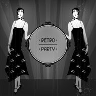 Retro party background with beautiful girl of 1920s style N3