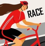 Racing lady cyclist poster