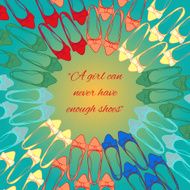 Multicolored round of shoes