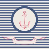 Sea theme vector card template with anchor N2