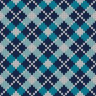 Argyle Knitted Pattern Seamless Vector Background N5