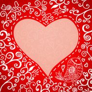 Romantic hand drawn floral Valentine&#039;s day card