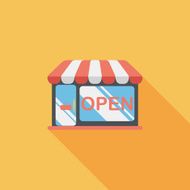 shopping store flat icon with long shadow eps10 N91