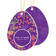Vector colorful garden plants Easter egg shaped tags set template