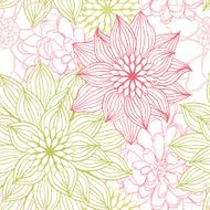 Vector background with hand drawn flowers (Seamless Pattern) N7