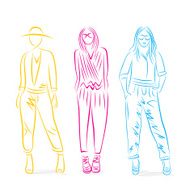 abstract sketch fashion model design