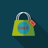 shopping paper bag flat icon with long shadow eps10 N85