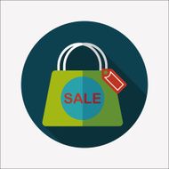 shopping paper bag flat icon with long shadow eps10 N87