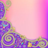 background with flowers of gold and precious stones N2