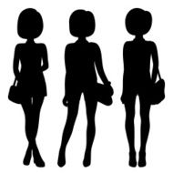 Three fashion silhouettes