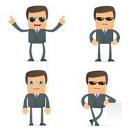 funny cartoon businessman in glasses